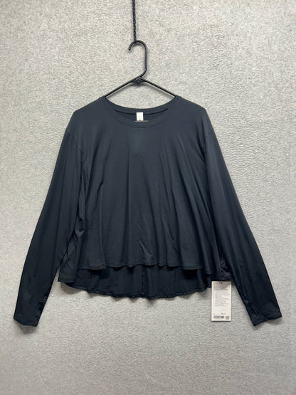 Lululemon Modal Relaxed-Fit Lounge Long-Sleeve Shirt Size 8 Black