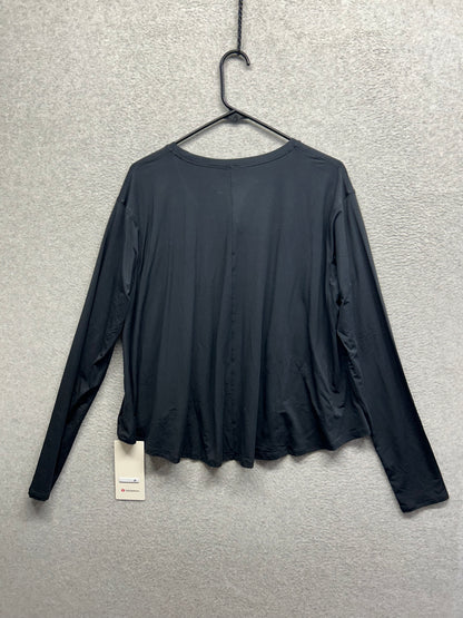 Lululemon Modal Relaxed-Fit Lounge Long-Sleeve Shirt Size 8 Black