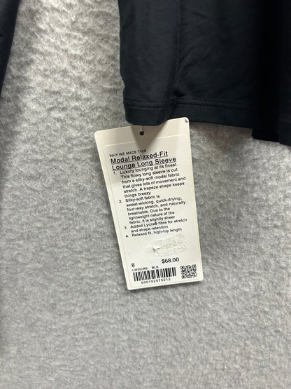 Lululemon Modal Relaxed-Fit Lounge Long-Sleeve Shirt Size 8 Black