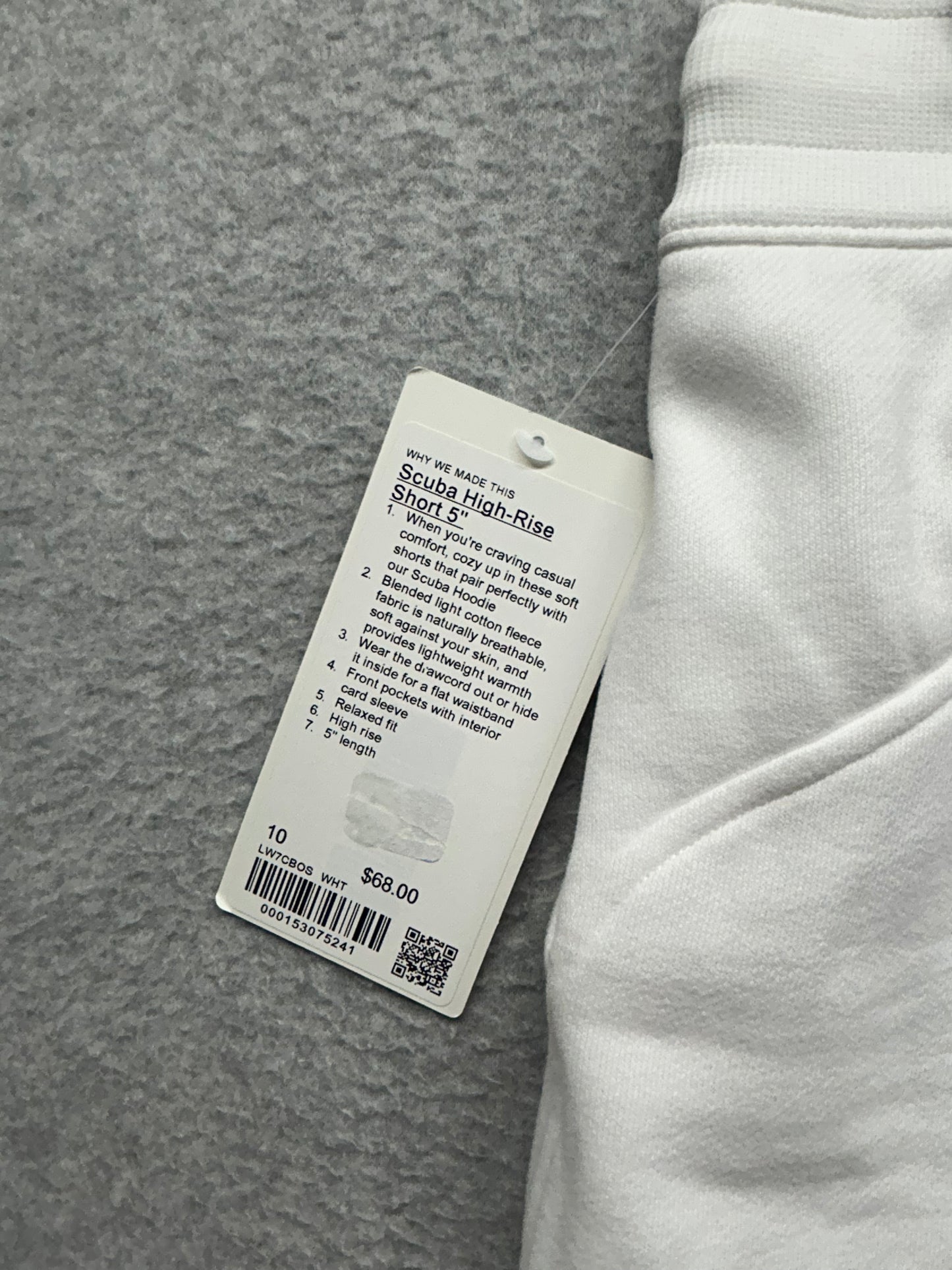 Lululemon Scuba High-Rise Short 5" Size 10 White