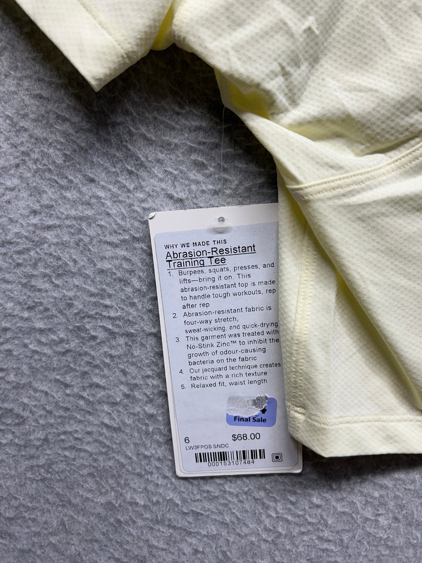 Lululemon Abrasion-Resistant Training T-Shirt Size 6 Oversized Sundance