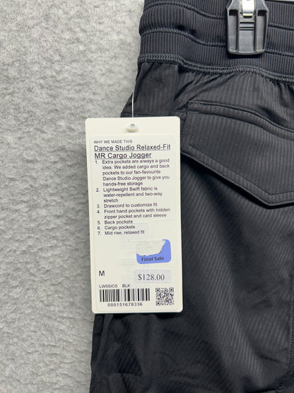 Lululemon Dance Studio Relaxed-Fit Mid-Rise Cargo Jogger Size Medium M Black