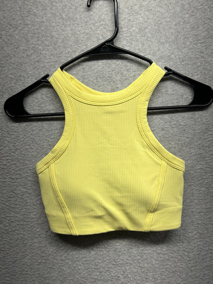 Lululemon Ribbed Nulu High-Neck Yoga Bra B/C Cup Size 4 Washed Yellow