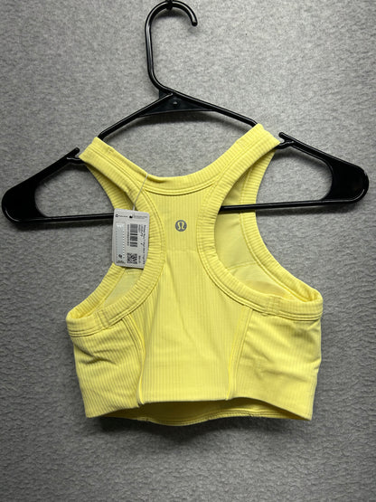 Lululemon Ribbed Nulu High-Neck Yoga Bra B/C Cup Size 4 Washed Yellow