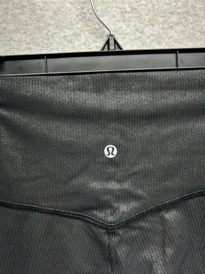 Lululemon Align Ribbed High-Rise Short 6" Shine Size 10 (Square) Black