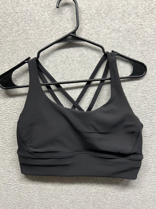 Lululemon Energy Bra Long Line Texture Size 10 Black