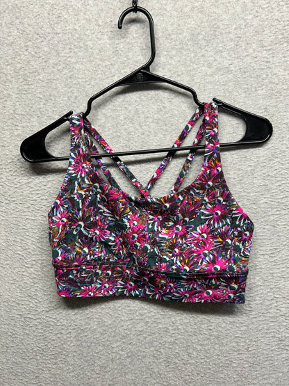 Lululemon Energy Longline Bra Size 8 Floral Electric Multi
