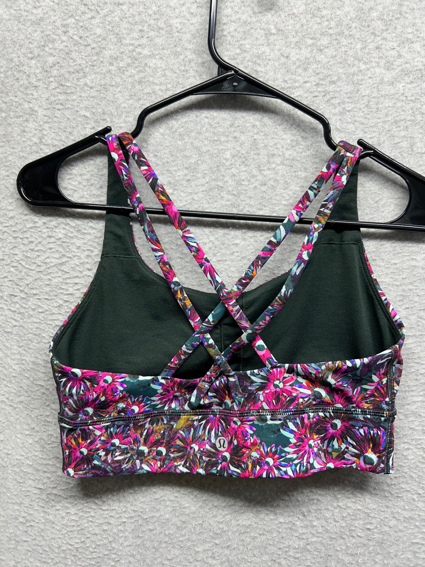 Lululemon Energy Longline Bra Size 8 Floral Electric Multi