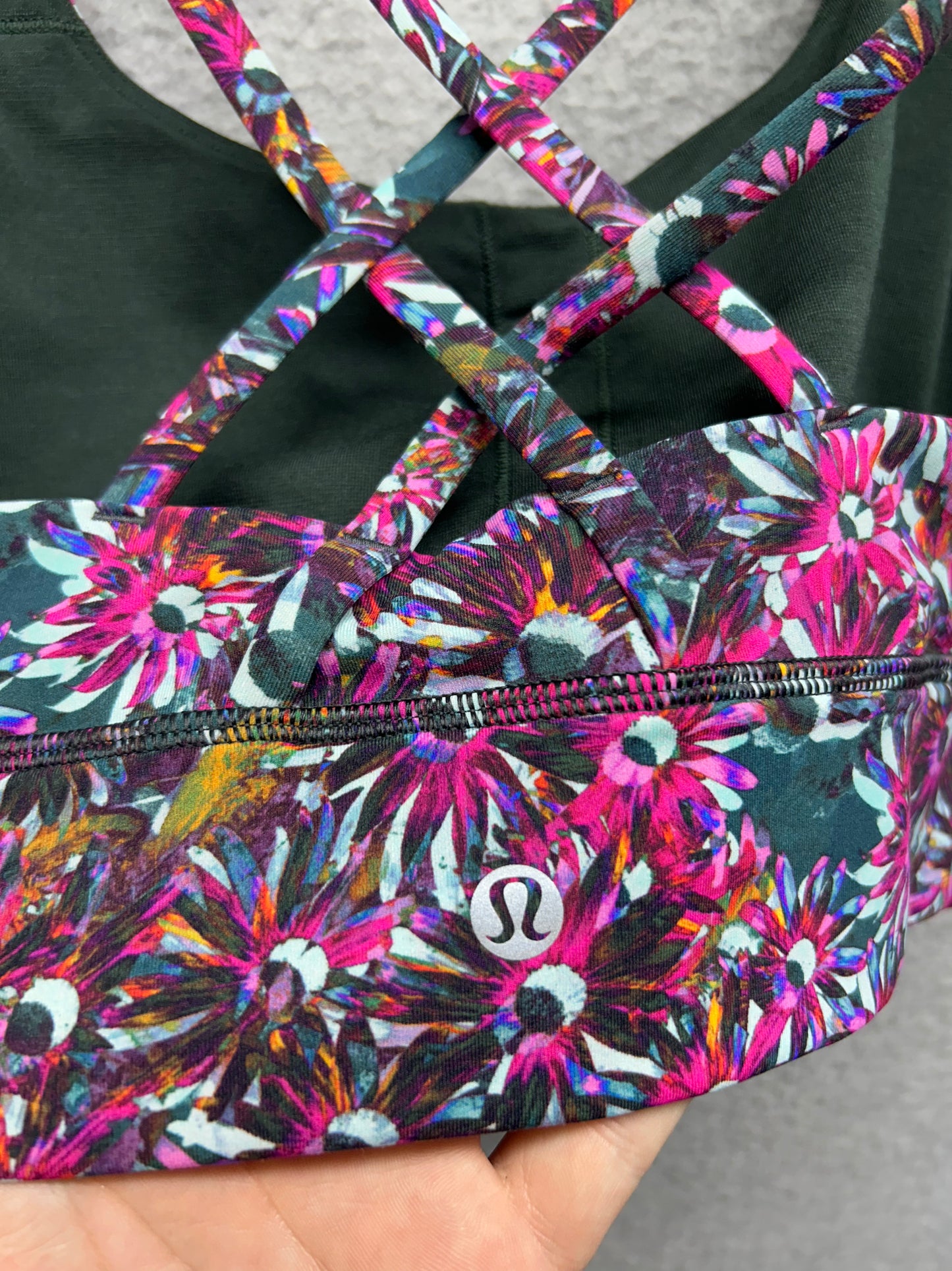 Lululemon Energy Longline Bra Size 8 Floral Electric Multi