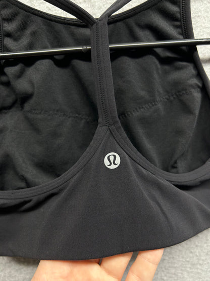 Lululemon Flow Y Wrap-Front High-Neck Bra Size 6 Black
