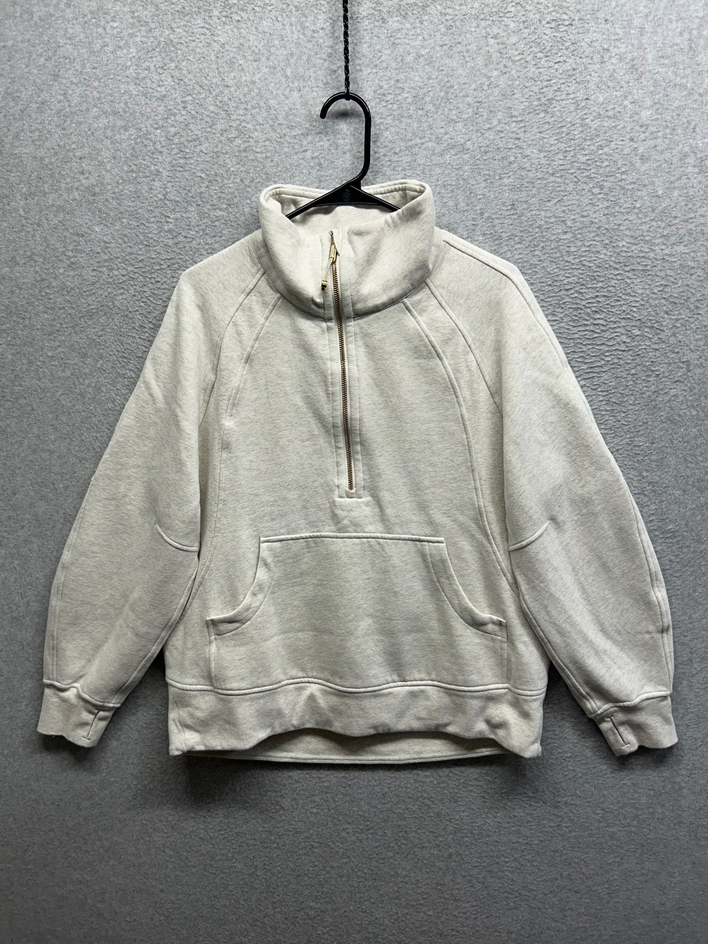 Lululemon Scuba Oversized Funnel-Neck Half Zip Long Size M/L Bone|Gold