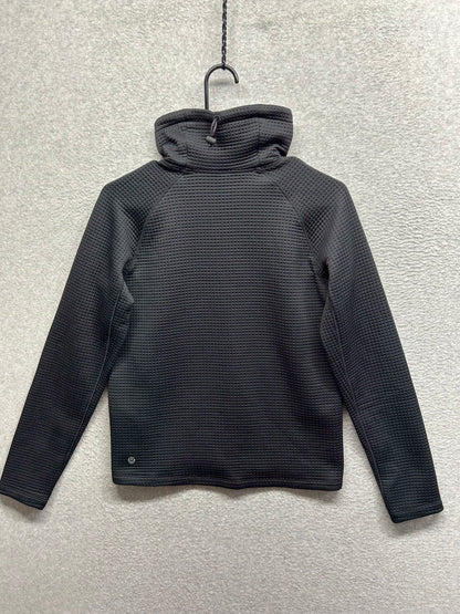 Lululemon Waffle-Knit Funnel-Neck Long-Sleeve Shirt Size 2 Black