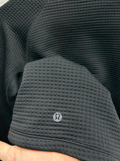 Lululemon Waffle-Knit Funnel-Neck Long-Sleeve Shirt Size 2 Black