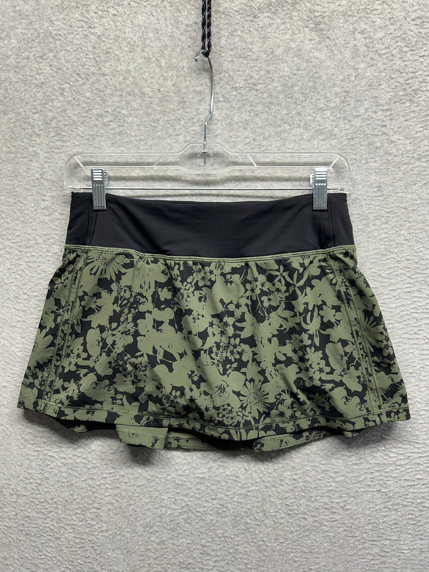 Lululemon Pace Rival Skirt Size 4 Efflorescent Barracks Green | Black