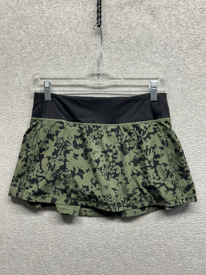 Lululemon Pace Rival Skirt Size 4 Efflorescent Barracks Green | Black