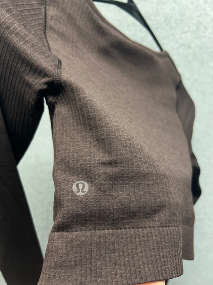 Lululemon Ebb to Street Long Sleeve Shirt Size 2 French Press