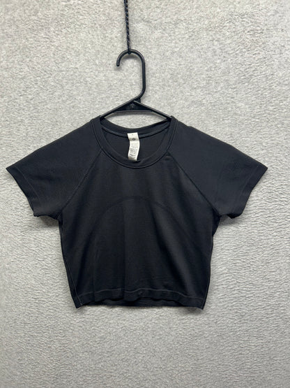 Lululemon Swiftly Tech Cropped Short-Sleeve Shirt 2.0 Size 6 Black