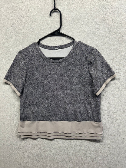 Lululemon Sole Training Short Sleeve Size 6 Sea Spray Alpine White Dark Chrome