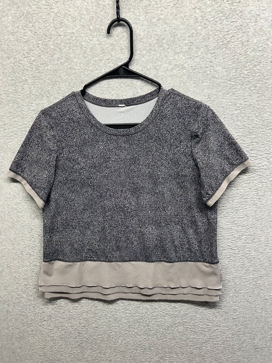 Lululemon Sole Training Short Sleeve Size 6 Sea Spray Alpine White Dark Chrome