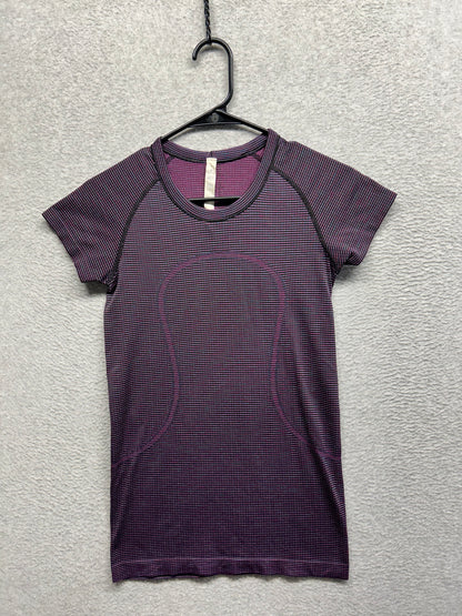 Lululemon Swiftly Tech Short Sleeve Crew Size 6 Striped Multi Purple