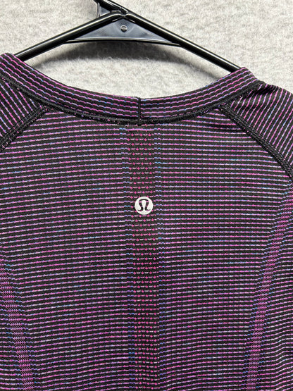 Lululemon Swiftly Tech Short Sleeve Crew Size 6 Striped Multi Purple