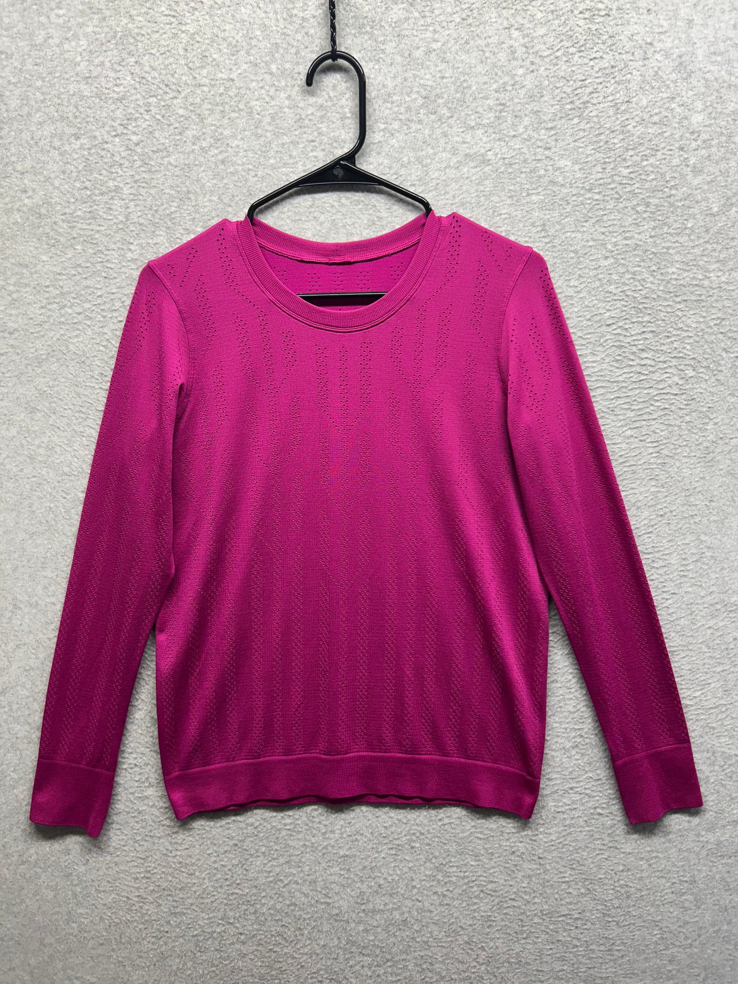 Lululemon Swiftly Breathe Long Sleeve Size 8 Fletching Lines Ripened Raspberry