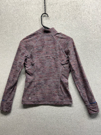 Lululemon Its Rulu Run Half-Zip Size 6 Data Rush Jacquard Anchor Symphony Blue