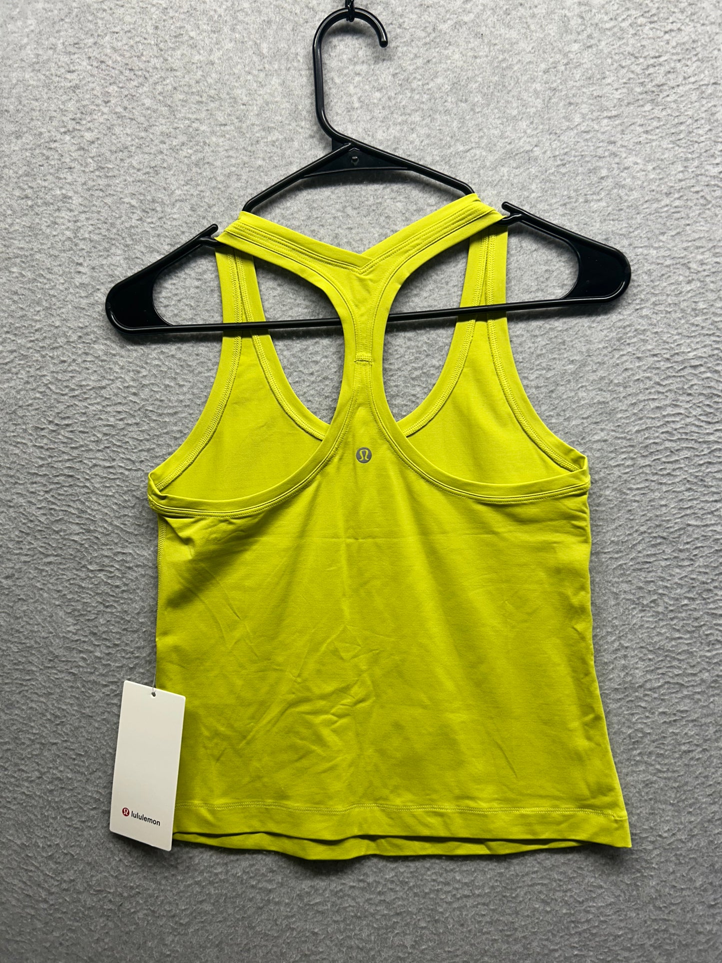 Lululemon Cool Racerback Short Tank Top Luxtreme Size 8 Yellow Serpentine