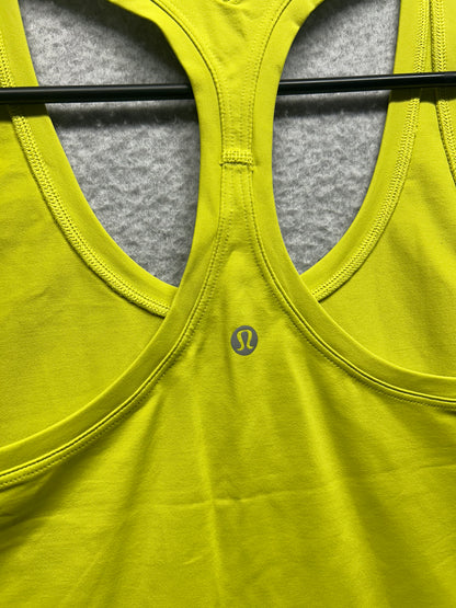 Lululemon Cool Racerback Short Tank Top Luxtreme Size 8 Yellow Serpentine