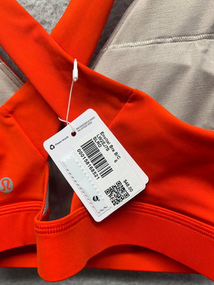 Lululemon Envital Bra Medium Support B/C Cup Size 6 Solar Orange