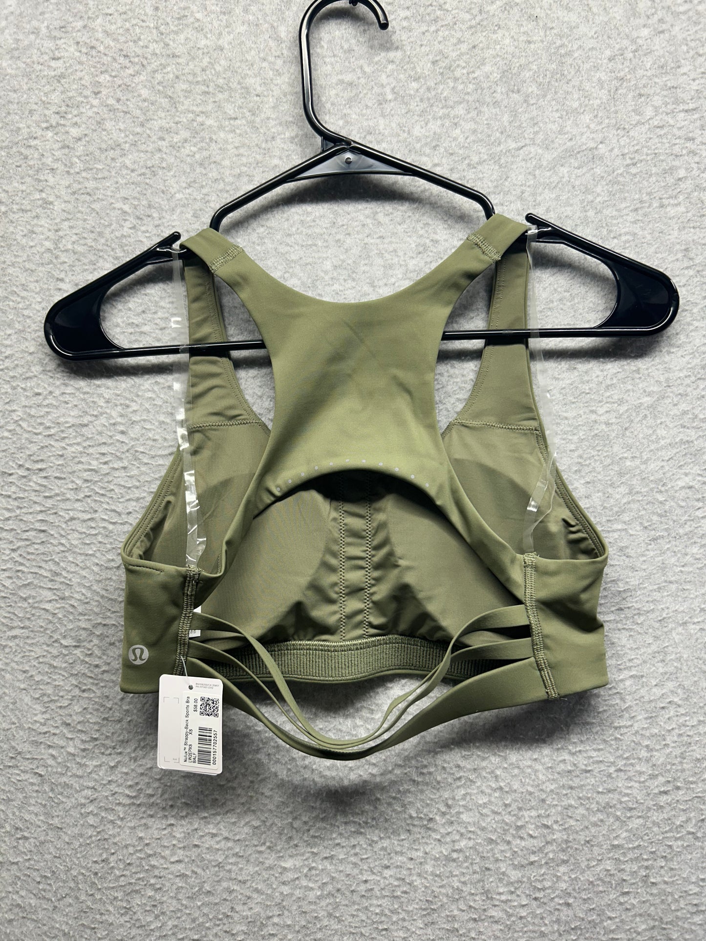 Lululemon Nulux Strappy-Back Sports Bra B/C Cup Size XS Bay Leaf