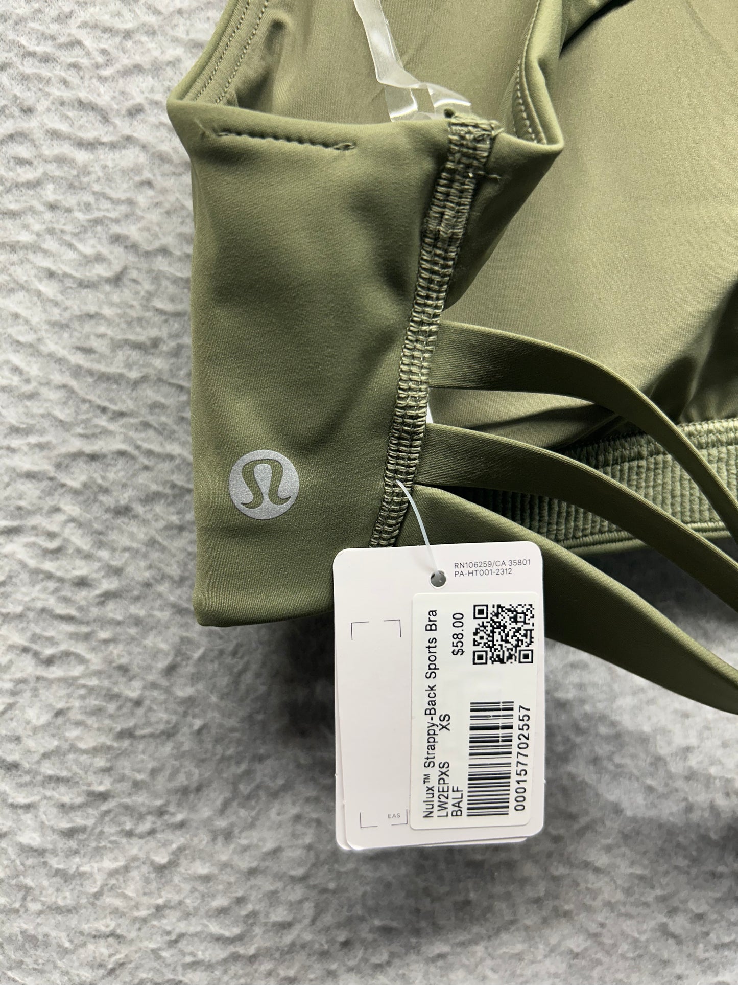 Lululemon Nulux Strappy-Back Sports Bra B/C Cup Size XS Bay Leaf