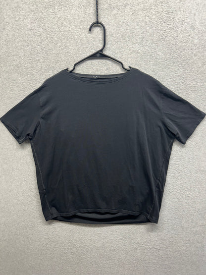 Lululemon Back In Action Short Sleeve Size 8 Black