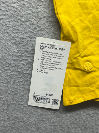 Lululemon Organic Cotton Baby Tee Size S Maize Yellow