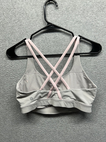Lululemon Energy Bra Size 10  Chrome | Strawberry Milkshake