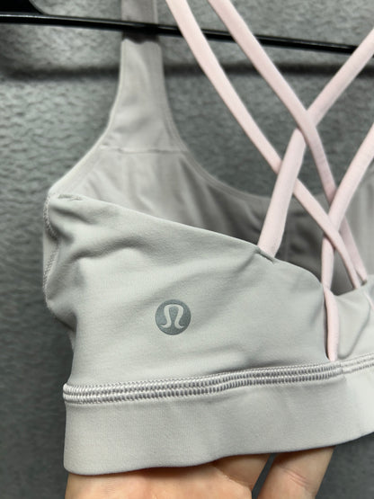 Lululemon Energy Bra Size 10  Chrome | Strawberry Milkshake