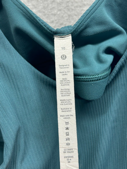 Lululemon Align Ribbed High-Neck Tank Top Size 10 Green Jasper
