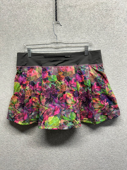 Lululemon Pace Rival Mid-Rise Skirt Size 10 Vivid Floral Tone Multi