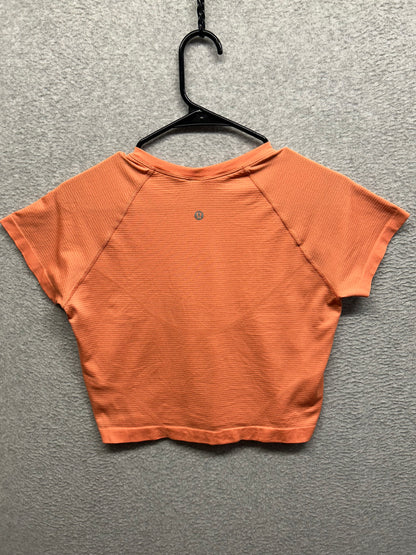 Lululemon Swiftly Tech Cropped Short-Sleeve Shirt 2.0 Size 10 Orange