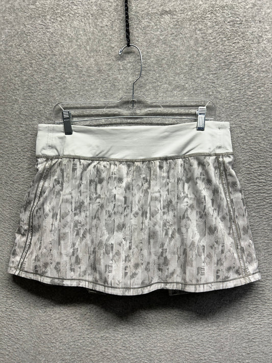 Lululemon Pace Rival Skirt 15" Size 10 City Breeze Alpine White Multi