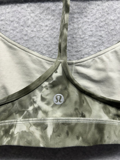 Lululemon Flow Y Nulu Bra Size 8 Diamond Dye Light Sage Medium Olive