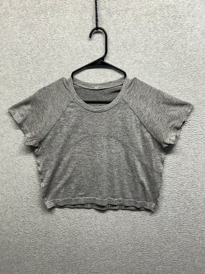 Lululemon Swiftly Tech Cropped Short-Sleeve Shirt 2.0 Size 12 Slate