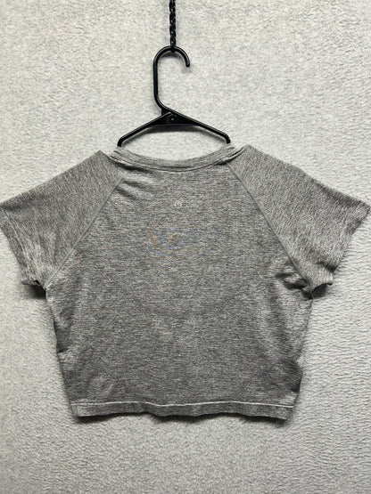 Lululemon Swiftly Tech Cropped Short-Sleeve Shirt 2.0 Size 12 Slate