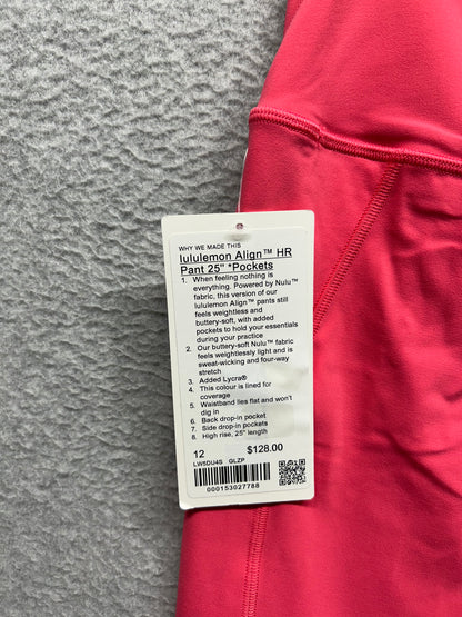 Lululemon Align High-Rise Pant with Pockets 25" Size 12 Glaze Pink (Square Dot)