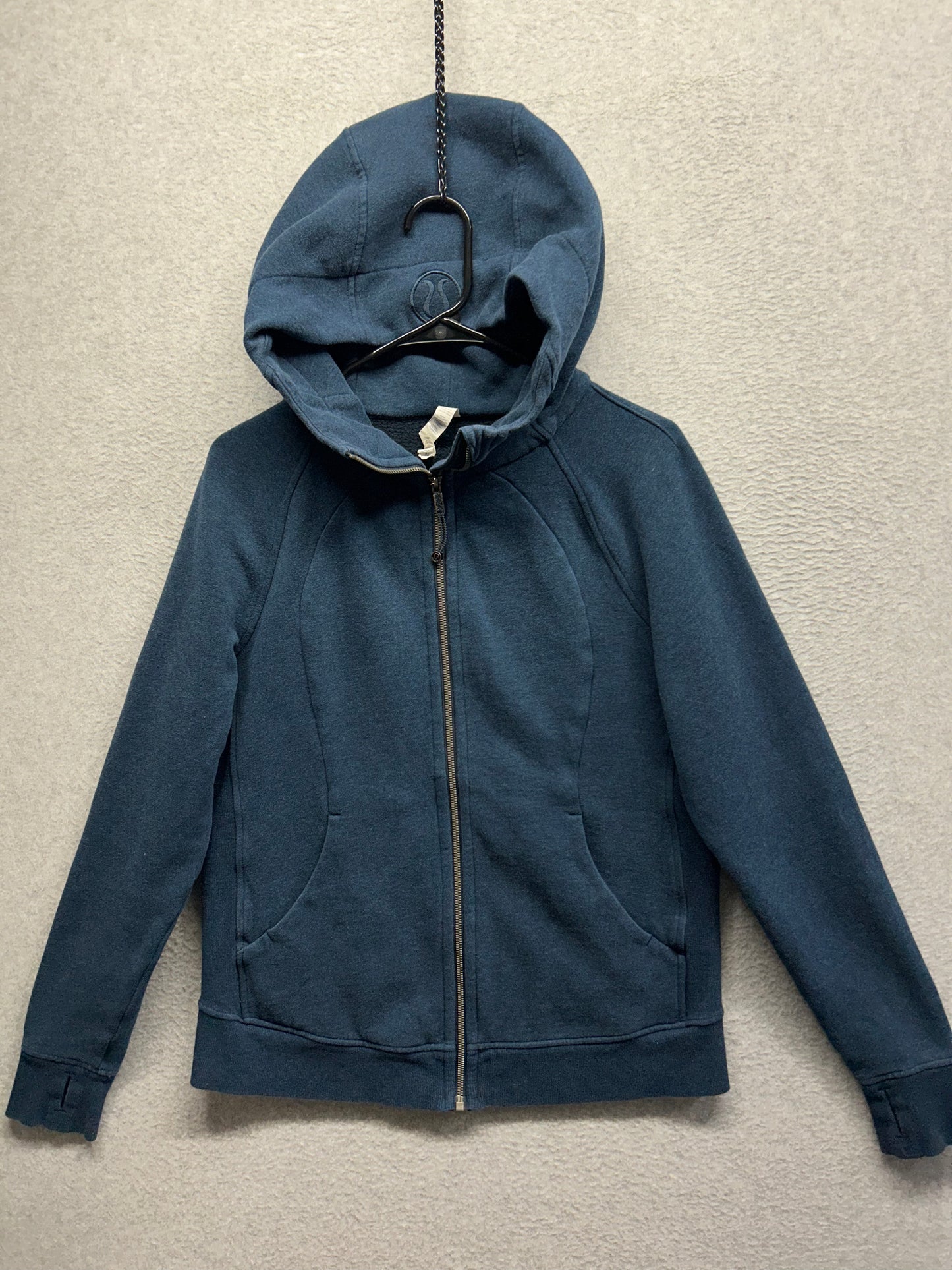 Lululemon Scuba Hoodie Light Cotton Fleece Size 12 Heathered Hero Blue