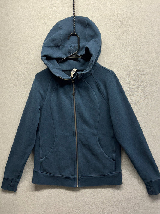 Lululemon Scuba Hoodie Light Cotton Fleece Size 12 Heathered Hero Blue