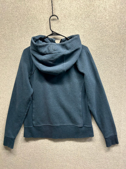 Lululemon Scuba Hoodie Light Cotton Fleece Size 12 Heathered Hero Blue