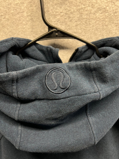 Lululemon Scuba Hoodie Light Cotton Fleece Size 12 Heathered Hero Blue