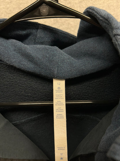Lululemon Scuba Hoodie Light Cotton Fleece Size 12 Heathered Hero Blue