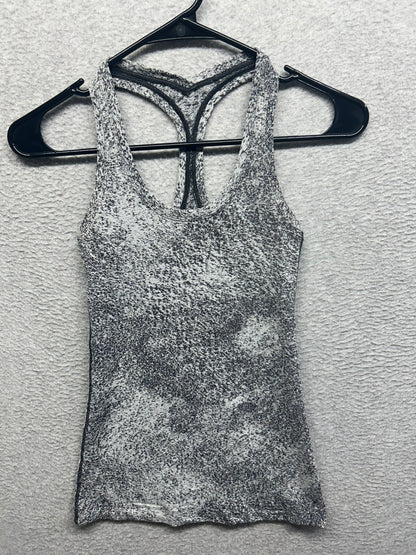 Lululemon Cool Racerback II Luon Size 2 Spray Jacquard White Black